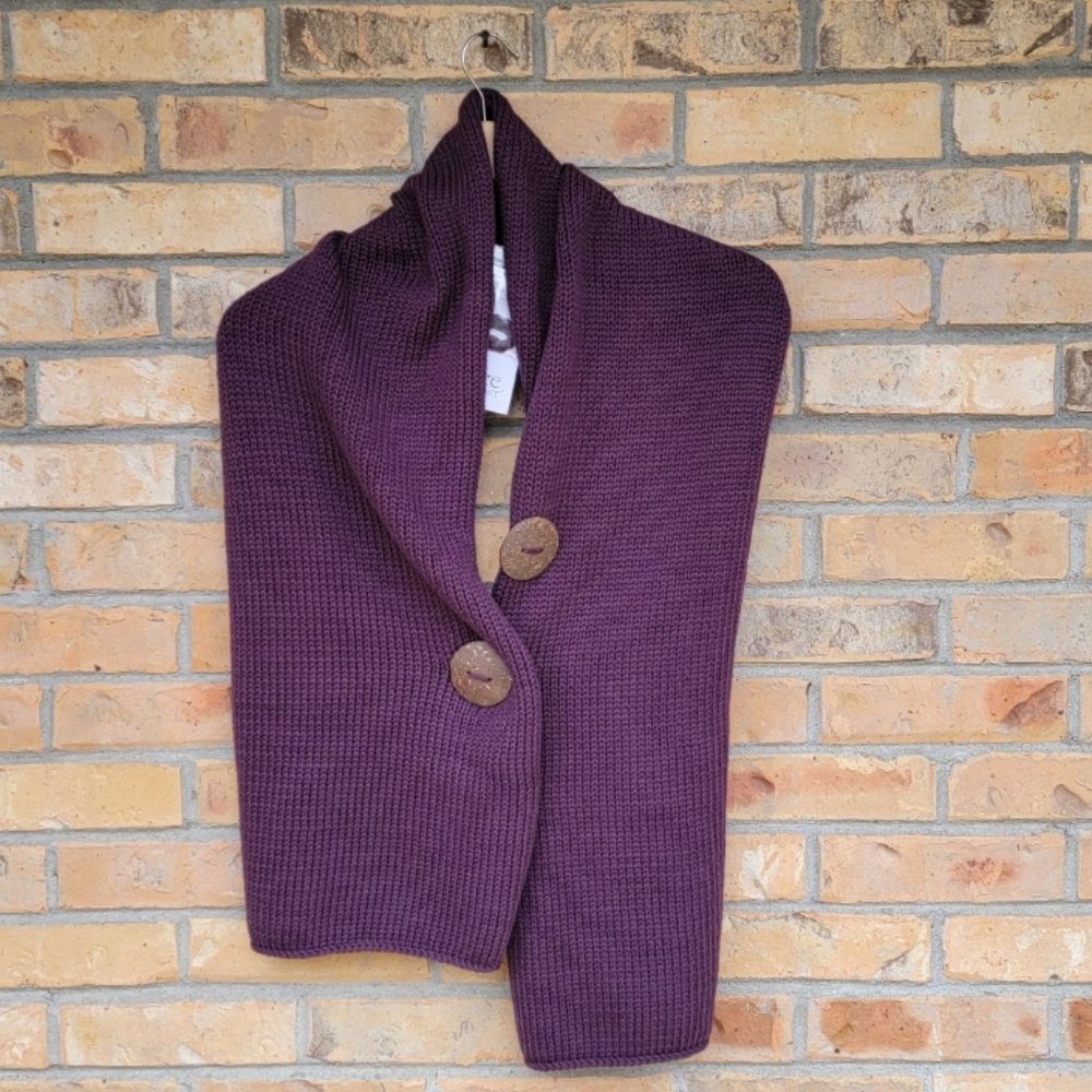 PURE Handknit NWT 100% Cotton Purple Scarf
